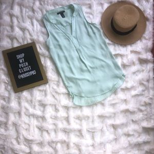 White House black market sleeveless pleated top